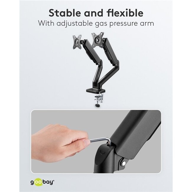 Goobay bureaubeugel voor 2 monitoren tot 32 inch | interactief