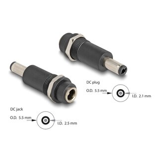 DeLOCK Delock Adapter DC 5.5 x 2.5 mm female to DC 5.5 x 2.1 mm male