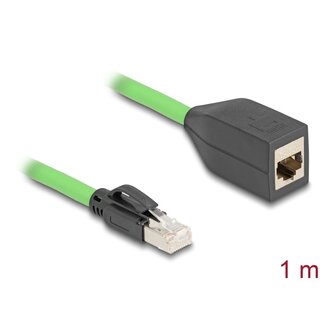 DeLOCK Delock RJ45 Network Extension Cable Cat.6A plug to jack SF/UTP suitable for drag chains PUR (TPU) 1 m green