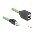 Delock RJ45 Network Extension Cable Cat.6A plug to jack SF/UTP suitable for drag chains PUR (TPU) 1 m green
