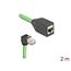 Delock RJ45 Network Extension Cable Cat.6A plug downwards angled to jack SF/UTP suitable for drag chains PUR (TPU) 2 m green