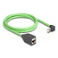 Delock RJ45 Network Extension Cable Cat.6A plug upwards angled to jack SF/UTP suitable for drag chains PUR (TPU) 1 m green