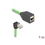Delock RJ45 Network Extension Cable Cat.6A plug downwards angled to jack SF/UTP suitable for drag chains PUR (TPU) 1 m green