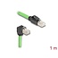 Delock RJ45 Network Cable Cat.6A plug to plug downwards angled SF/UTP suitable for drag chains PUR (TPU) 1 m green