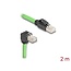 Delock RJ45 Network Cable Cat.6A plug to plug downwards angled SF/UTP suitable for drag chains PUR (TPU) 2 m green