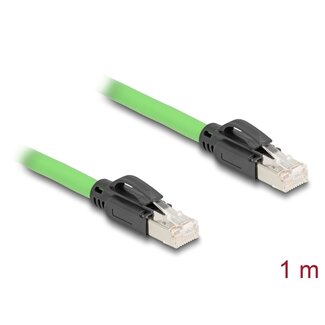 DeLOCK Delock RJ45 Network Cable Cat.6A plug to plug SF/UTP suitable for drag chains PUR (TPU) 1 m green