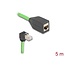 Delock RJ45 Network Extension Cable Cat.6A plug downwards angled to jack SF/UTP suitable for drag chains PUR (TPU) 5 m green