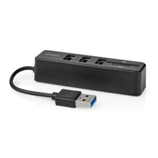 Nedis USB-Hub | 1x USB-A | 3x USB A Female | 5-Poorts poort(en) | USB 2.0 | USB Gevoed | SD & MicroSD