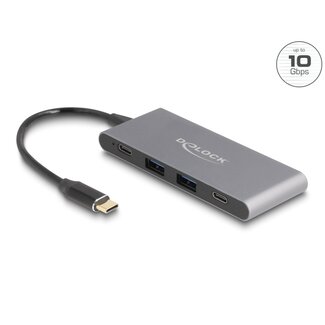DeLOCK Delock 4 Port USB Type-C™ Hub with 2 x USB Type-A and 2 x USB Type-C™ 10 Gbps