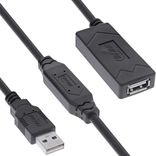 InLine® USB 2.0 active extension, USB-A male/female, 12.5m