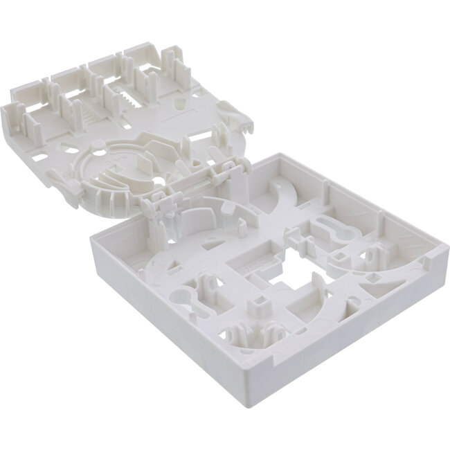 InLine® FTTH empty termination box for up to 4x LC duplex / 4x SC simplex, surface-mounted 80mm white