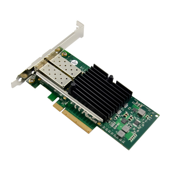 InLine® Dual 10 Gigabit network card, 2x SFP+, PCIe x8, incl. low profile slot bracket