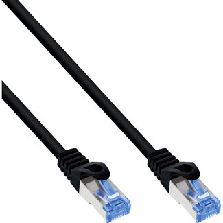 InLine® InLine® Patch cable, Cat.6A, S/FTP, TPE flexible, black, 0.25m