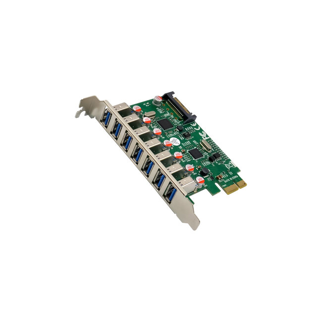 InLine® USB-A 3.2 Gen.1 7 Port Host Controller PCIe, SATA Power