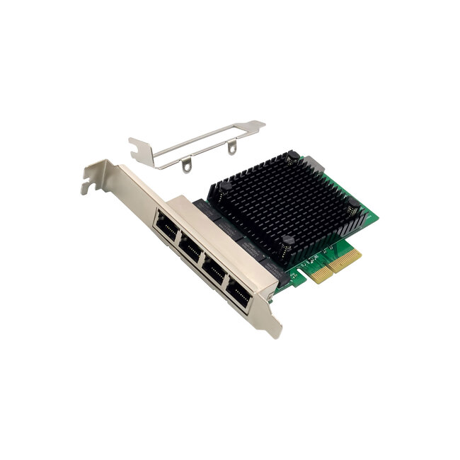InLine® Quad Gigabit network card, 4x RJ45 2.5Gb/s, PCIe x4, incl. low profile bracket