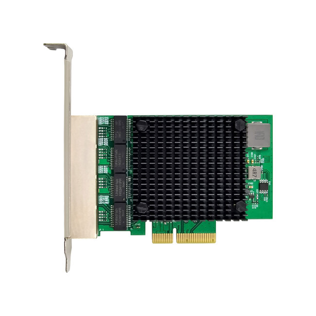 InLine® Quad Gigabit network card, 4x RJ45 2.5Gb/s, PCIe x4, incl. low profile bracket