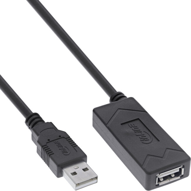 InLine® USB 2.0 Aktiv-Verlängerung, USB-A Stecker/Buchse, 5m