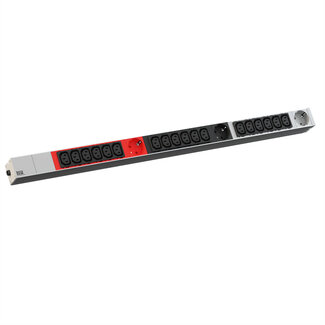 Bachmann BACHMANN IT PDU ALU 1HE 18x C13 3x geaard contact CEE 3x 16A rood