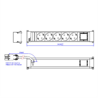 Bachmann BACHMANN POWER FRAME 5xCEE7/3 1xCM 0,2m GST18i3