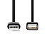 USB-Kabel | USB 2.0 | USB-A Male | USB-A Female | 480 Mbps | Vernikkeld | 0.20 m | Rond | PVC | Zwart | Doos