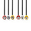 Composiet Videokabel | 3x RCA Male | 3x RCA Female | Vernikkeld | 480p | 2.00 m | Rond | PVC | Zwart | Label