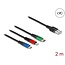 Delock USB Charging Cable 3 in 1 Type-A to Lightning™ / Micro USB / USB Type-C™ 2 m 3-coloured