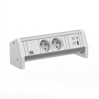 Bachmann BACHMANN DESK 2xUTE 1xUSB A/C 22W GST18 RAL9010