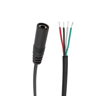 Universal 3,5mm Jack (v) 4-polig - open eind audiokabel | zwart | 1 meter