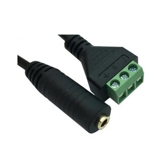 Universal 3,5mm Jack (v) stereo – Terminal Block audiokabel | 0,30 meter