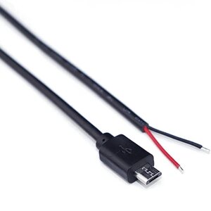 Micro USB (m) - open eind voedingskabel | zwart | 0,30 meter