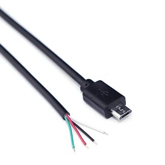 Dolphix Micro USB (m) - open eind kabel | USB2.0 | zwart | 0,30 meter