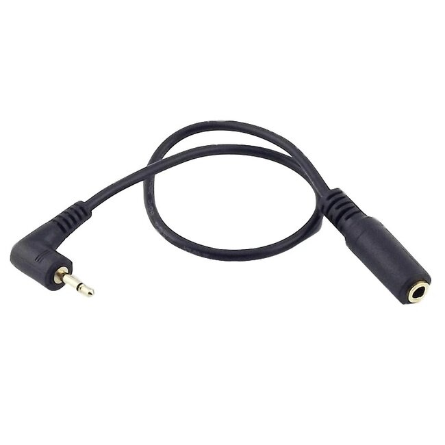 2,5mm Jack (m) mono - 3,5mm Jack (v) stereo adapter | 0,25 meter