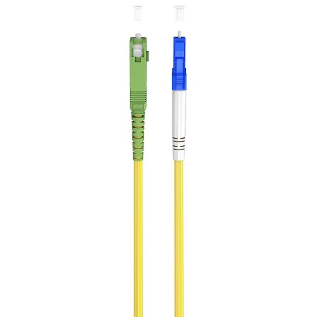 LC/UPC - SC/APC Simplex FTTH kabel | OS2 | geel | LSZH | 0,50 meter