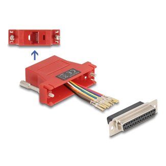 DeLOCK Delock D-Sub 25 pin female to RJ45 female Assembly Kit red