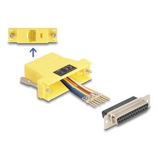 DeLOCK Delock D-Sub 25 pin female to RJ45 female Assembly Kit yellow