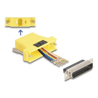DeLOCK Delock D-Sub 25 pin male to RJ45 female Assembly Kit yellow
