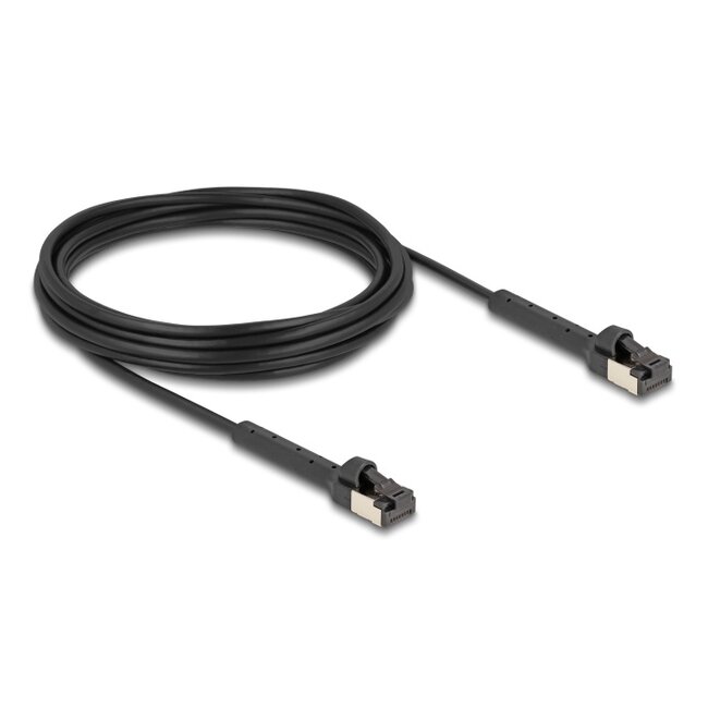 Delock RJ45 Slim Network Cable Cat.6A U/FTP angled black 5 m
