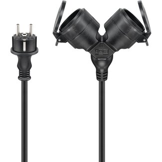 Goobay Goobay Outdoor Double Extension Cable, 5 m, black