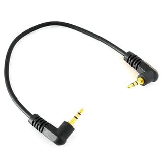 Universal 2,5mm Jack kabel | haaks | zwart | 0,20 meter