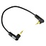 2,5mm Jack kabel | haaks | stereo | verguld | zwart | 0,20 meter