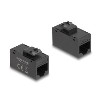 DeLOCK Delock Keystone Module RJ45 jack to RJ45 jack Cat.6A UTP black