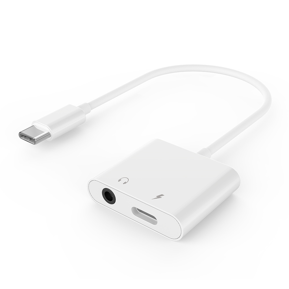 USB C naar 3.5 mm audio adapterkabel - USB C Adapter - USB C kabel - Wit