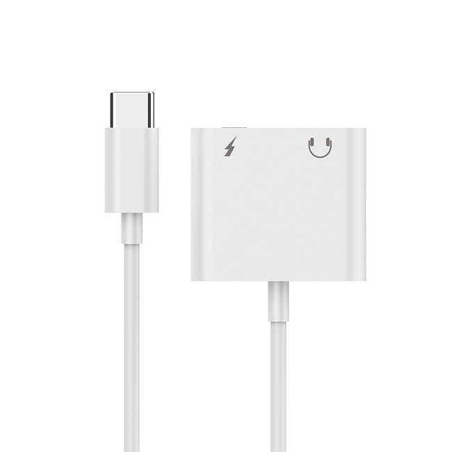 USB-C naar 3.5 mm audio adapterkabel, wit