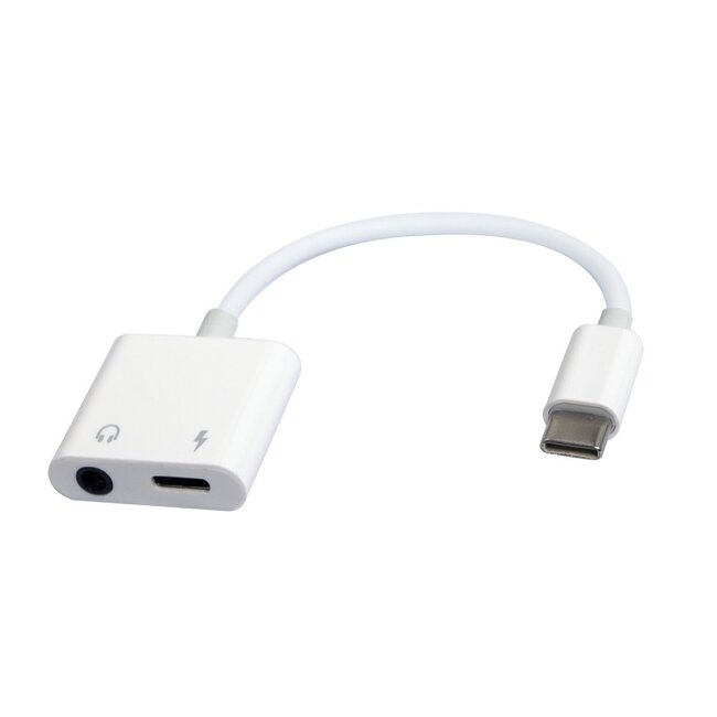 USB-C naar 3.5 mm audio adapterkabel, wit