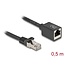 Delock Network Extension Cable RJ45 plug to RJ45 jack Cat.6A S/FTP 0.5 m black