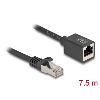 DeLOCK Delock Network Extension Cable RJ45 plug to RJ45 jack Cat.6A S/FTP 7.5 m black