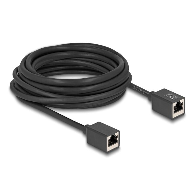 Delock Network Extension Cable Coupler RJ45 jack to RJ45 jack Cat.6A S/FTP 7.5 m black