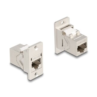 DeLOCK Delock Panel Mount RJ45 Keystone Module coupler jack to jack Cat.6A metal conical