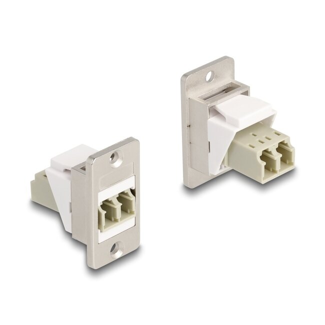 Delock Panel Mount Keystone Module Optical Fiber LC Duplex female to female conical