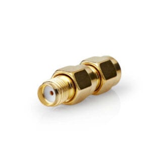 Nedis SMA-Adapter | SMA Male Omgekeerde Polariteit | SMA Female | Verguld | 50 Ohm | Recht | Koper | Goud | 2 Stuks | Doos